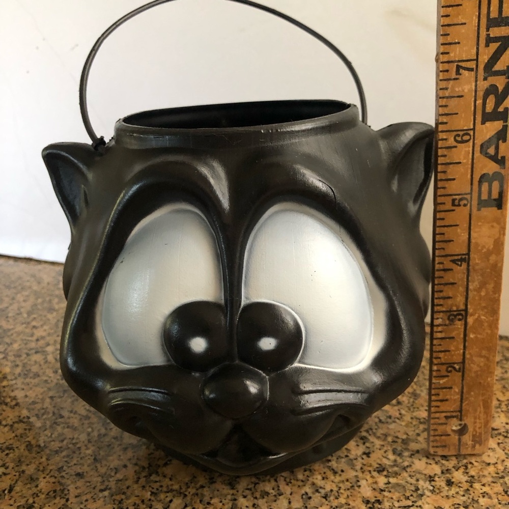 Vintage Halloween Black Cat Blow Mold Candy Bucket Pail by GENERAL FOAM
